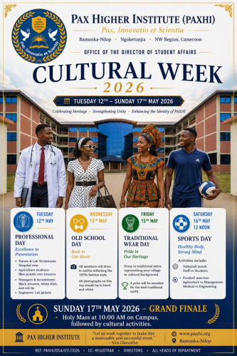Cultural Week 2026: A Week of Culture, Unity, Creativity, and Celebration at PAX Higher Institute